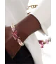 Tessin bracelet with pink glass stone, pearls & tourmaline – 24K/18K gold plated – Inspirations – View 1
