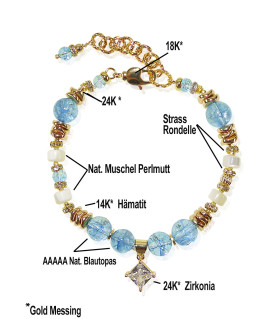 Athéna-Topas, Perlmutt Armband – Armbänder – Ansicht 4
