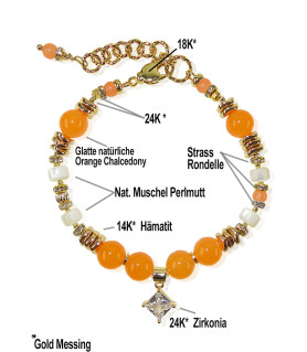 Athéna-Chalcedony, Perlmutt Armband – Armbänder – Ansicht 4