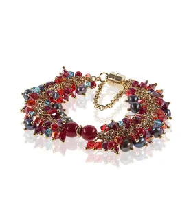 Corail royal Luxus-Klasse Armband-Süßwasserperlen,Rote Koralle,14K Gold – Armbänder – Ansicht 1