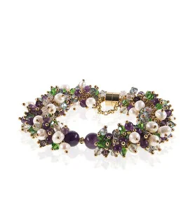 Azureus Luxus Armband-Süßwasserperlen,Amethyst,14K Gold – Armbänder – Ansicht 1