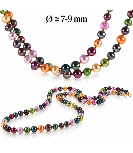 Coloré Süßwasserperlen Halskette, Multi-Color – Halsketten – Ansicht 1