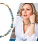 Ocean necklace with freshwater pearls, aquamarine, chalcedony – Necklaces – View 2