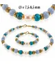 Ocean necklace with freshwater pearls, aquamarine, chalcedony – Necklaces – View 4