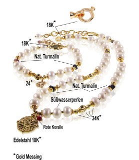 ''Caméléon'' Süßwasserperlen-Halskette mit Turmalin – Necklaces – View 5