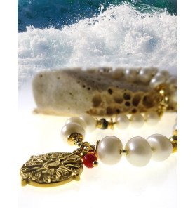 ''Caméléon'' Süßwasserperlen-Halskette mit Turmalin – Necklaces – View 4
