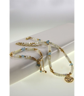 Nauru Perlmutt-Halskette mit Morganit – Halsketten – Ansicht 4