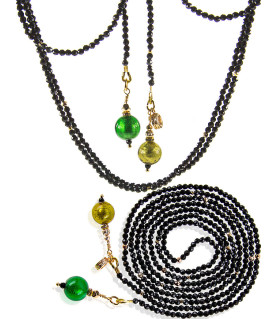 Joker Wickelkette-Kristallkette mit Murano Perlen, Spinell, Halsketten