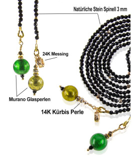 Joker Wickelkette-Kristallkette mit Murano Perlen, Spinell – Halsketten – Ansicht 4