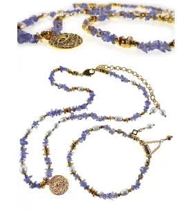 Méru tanzanite necklace with freshwater pearls – Necklaces – View 3