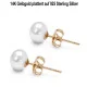 'Classique' Süßwasserperlen Ohrstecker 7.5-8 mm, Weiß – Earrings – View 3