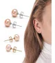 Classique Süßwasserperlen Ohrstecker 7.5-8mm, Rosa/Pink – Ohrringe – Ansicht 2