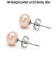 Classique Süßwasserperlen Ohrstecker 7.5-8mm, Rosa/Pink – Ohrringe – Ansicht 4