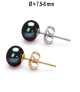 Classique Süßwasserperlen Ohrstecker 7.5-8 mm, Schwarz – Ohrringe – Ansicht 1