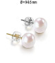Classique Süßwasserperlen Ohrstecker 9-9.5mm, Weiß – Ohrringe – Ansicht 1