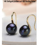 Classique Perlen Ohrhänger, 10-11mm, Schwarz – Ohrringe – Ansicht 3