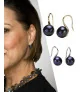 Classic pearl earrings, 10-11mm, black – Earrings – View 2