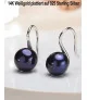 Classic pearl earrings, 10-11mm, black – Earrings – View 4