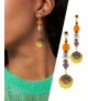Anthea 24K Ohrhänger mit Perlen, Chalcedony, Amethyst – Ohrringe – Ansicht 2