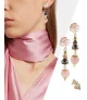 Rose dorée 18K Ohrhänger mit Süßwasserperlen, Rosenquarz, Onyx – Ohrringe – Ansicht 2