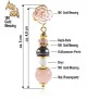 Rose dorée 18K Ohrhänger mit Süßwasserperlen, Rosenquarz, Onyx – Ohrringe – Ansicht 3