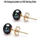 Classique Süßwasserperlen Ohrstecker 7.5-8 mm, Schwarz – Inspirationen – Ansicht 3
