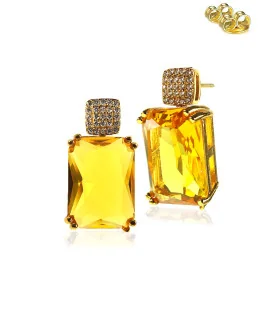 Citron Glas-Kristall-Zirkonia Ohrringe – Ohrringe – Ansicht 1