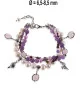 Beau 3-reih. Armband mit Süßwasserperlen, Granat, Amethyst, Rosenquarz – Armbänder – Ansicht 3