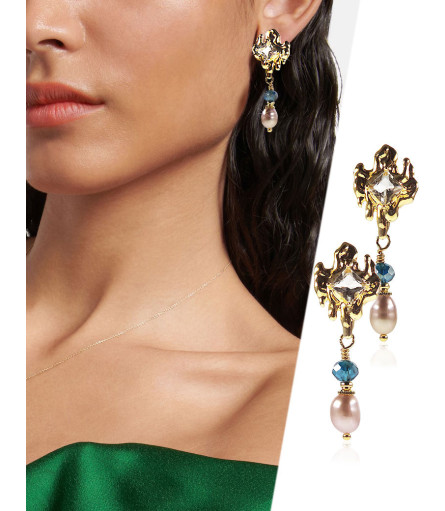 Vague d'or 14K Ohrringe mit Süßwasserperle – Inspirationen – Ansicht 1