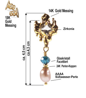 Vague d'or 14K Ohrringe mit Süßwasserperle – Inspirationen – Ansicht 3