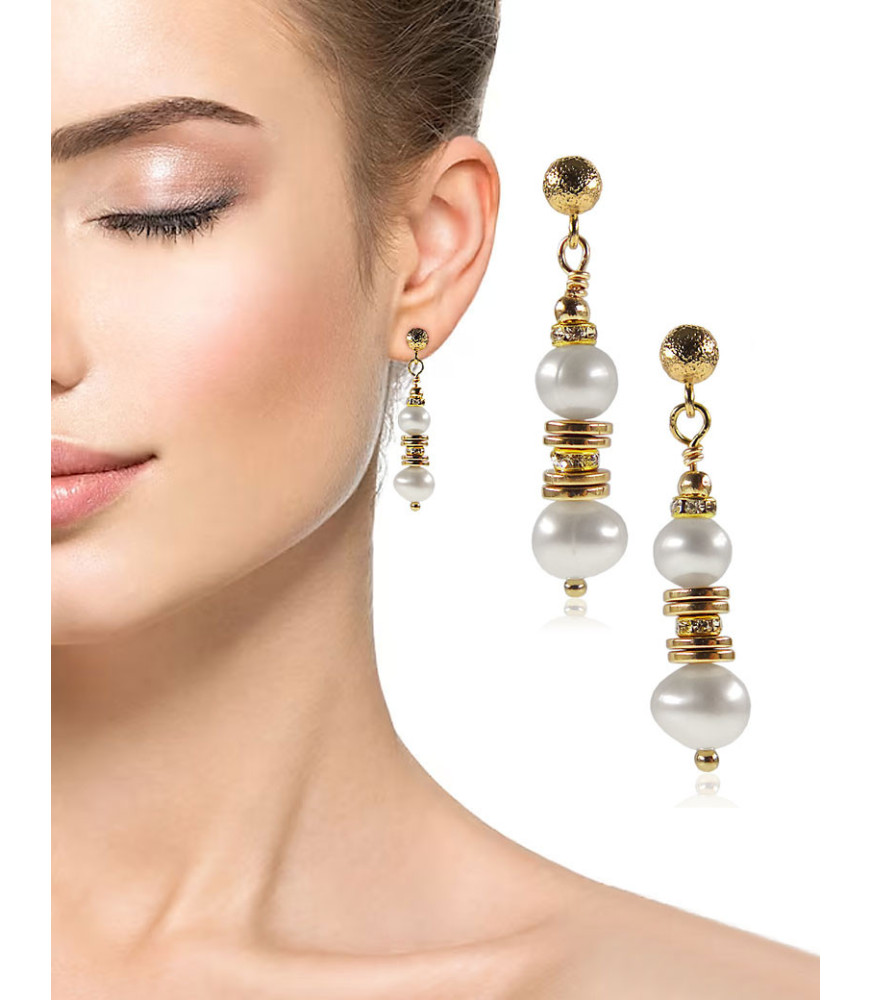 Élégant 24K Süßwasserperlen Ohrringe – Inspirationen – Ansicht 1