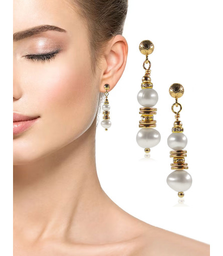 Élégant 24K Süßwasserperlen Ohrringe – Inspirationen – Ansicht 1