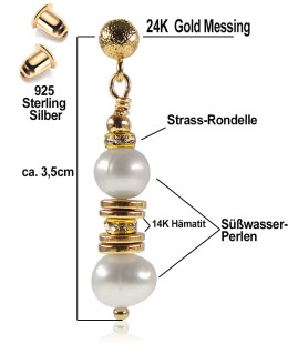 Élégant 24K Süßwasserperlen Ohrringe – Inspirationen – Ansicht 4