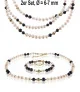 Elegance freshwater pearl bracelet, 6-7mm, white/black – Bracelets – View 5