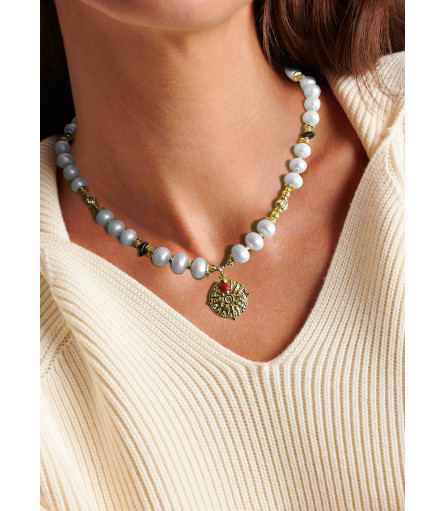 Caméléon Süßwasserperlen-Halskette mit Turmalin – Inspirationen – Ansicht 1