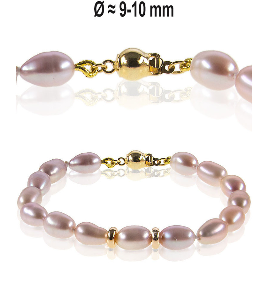 Trio Süßwasserperlen Armband, 9-10mm – Armbänder – Ansicht 1