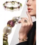 Couronne Armband mit Süßwasserperlen, Muranoglas, 24K Gold – Armbänder – Ansicht 2