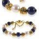Noble Armband mit Lapislazuli, Süßwasserperlen, Retro Rondellen – Armbänder – Ansicht 1