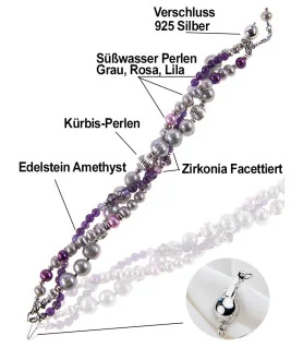 Charm of pearl 3-row elegant pearl bracelet, 6-10 mm – Bracelets – View 5