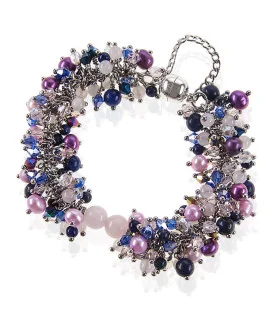 Santorin Luxus Armband mit Süßwasserperlen, Rosenquarz, Lapislazuli – Armbänder – Ansicht 3