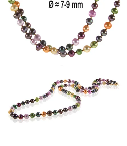 Coloré Süßwasserperlen Halskette, Multi-Color – Halsketten – Ansicht 1