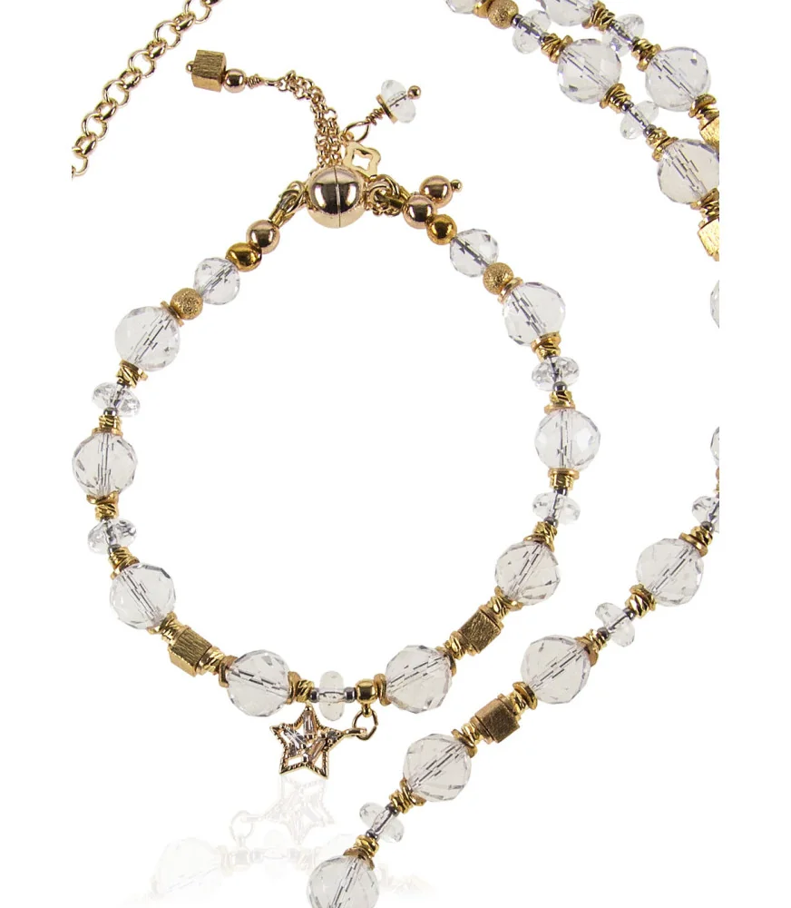 Cristal de roche Bergkristall Armband, 24K Vergoldung – Armbänder – Ansicht 1
