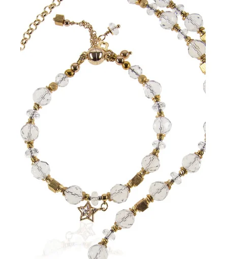 Cristal de roche Bergkristall Armband, 24K Vergoldung – Armbänder – Ansicht 1