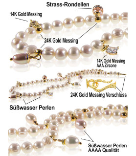 Unique Charm-Halskette mit Süßwasserperlen – Halsketten – Ansicht 4