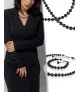 Classique 2-tlg.Set, Perlenkette & Perlenarmband, 6-10mm, Schwarz – Schmucksets – Ansicht 2