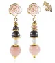 Rose dorée 18K Ohrhänger mit Süßwasserperlen, Rosenquarz, Onyx – Inspirationen – Ansicht 1