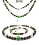 Jade noir 2 tlg. Set, Kette & Armband, Jade, Muranoglas – Schmucksets – Ansicht 1