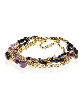 Améthyste 14K Armband, Granat, Amethyst, Onyx – Armbänder – Ansicht 1