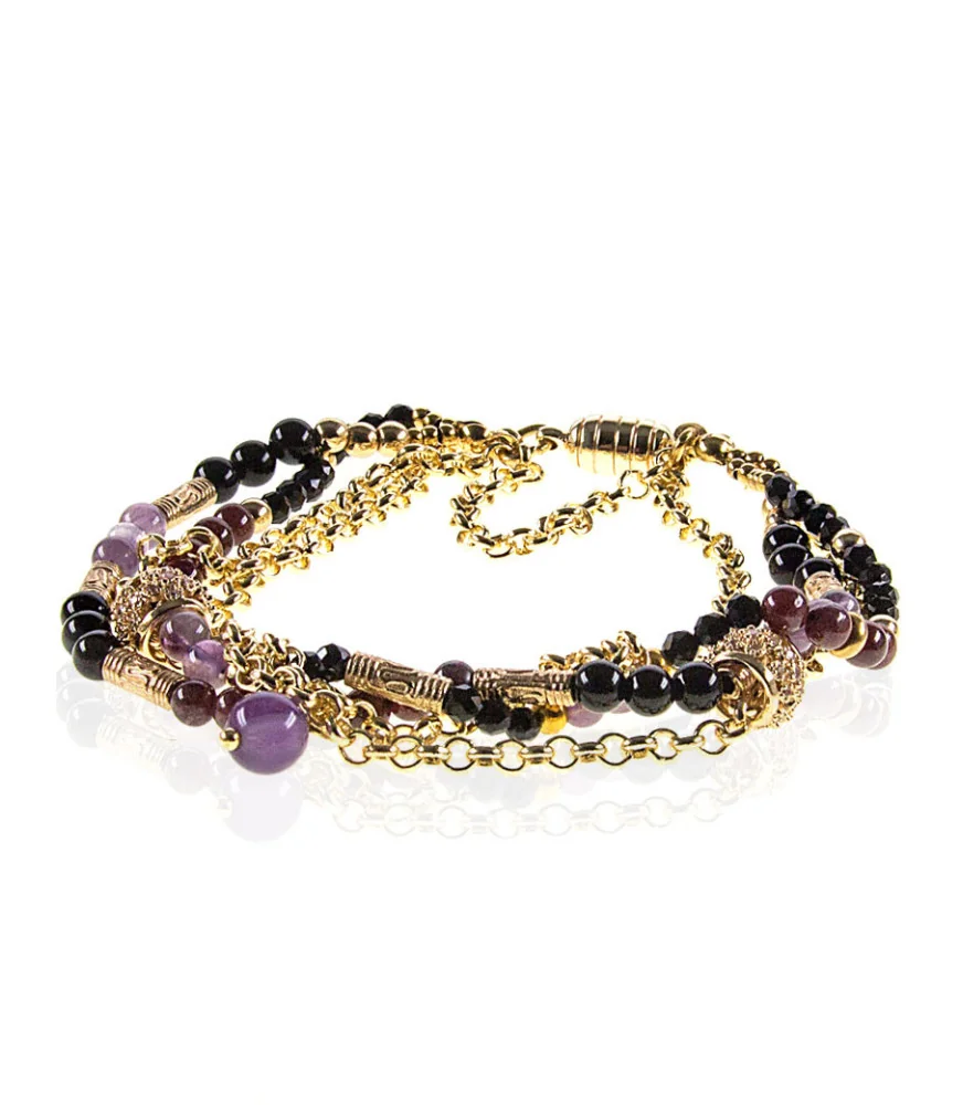 Améthyste 14K Armband, Granat, Amethyst, Onyx – Armbänder – Ansicht 1