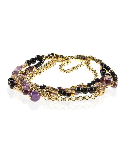 Améthyste 14K Armband, Granat, Amethyst, Onyx – Armbänder – Ansicht 1